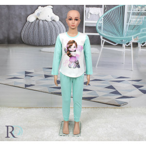 Детска пижама в тюркоаз Клара - 100% Памук